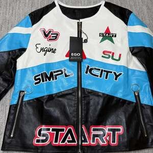 MOTOR RACING PU LEATHER JACKET
